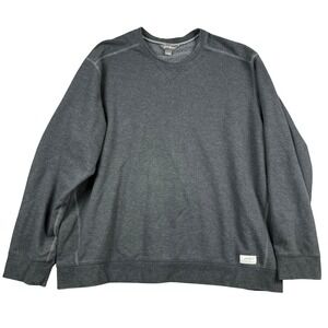 Eddie Bauer Mens Dark Gray Crewneck Long Sleeve Sweatshirt Pullover 2XL Vintage